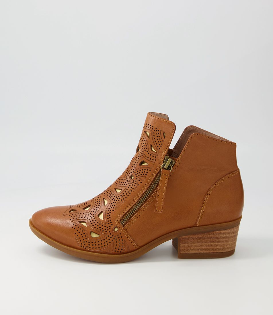 Zenday Whisky Leather Ankle Boots