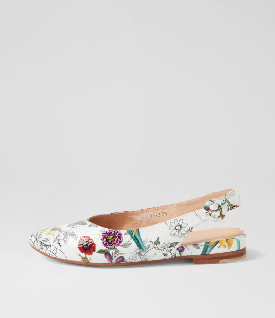 Fairy White Floral Multi Flat Shoes