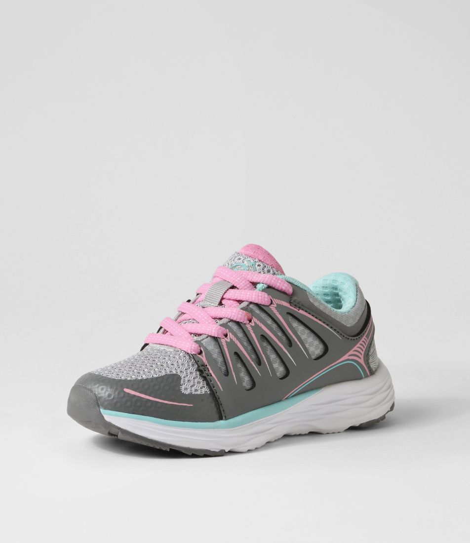 Rapid Jnr Grey Mint Pink Leather Sneakers