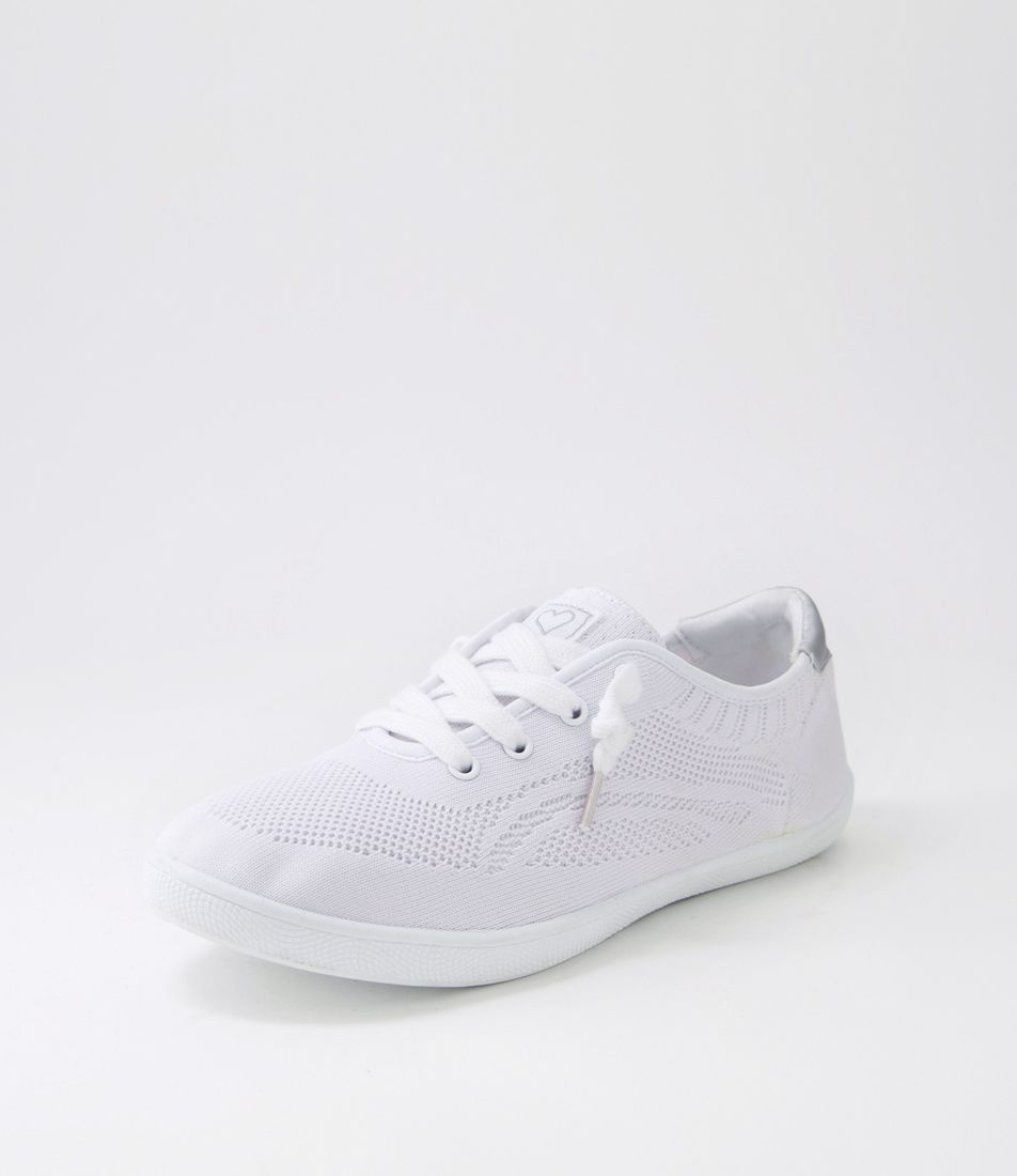 Malibu White Silver Knit Sneakers