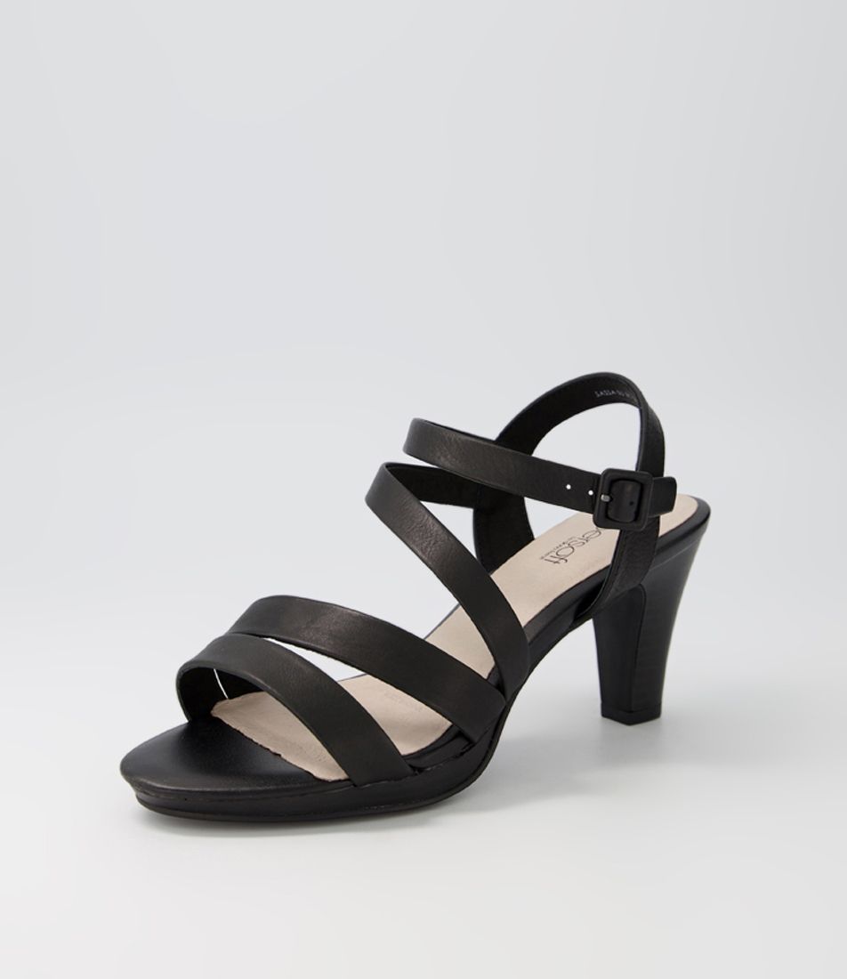 Sassa Black Leather Sandals