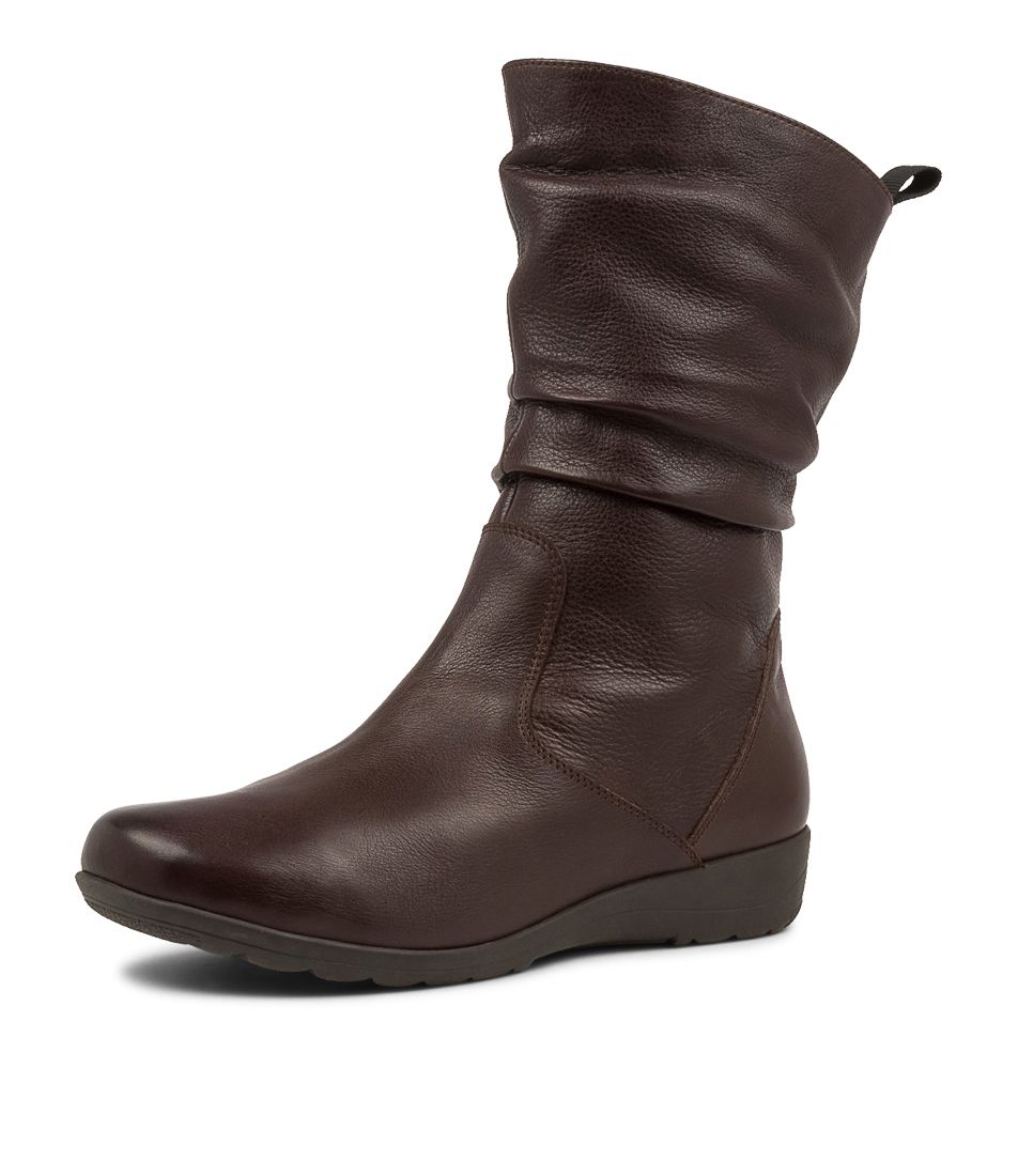 Petria Dark Choc Leather Calf Boots