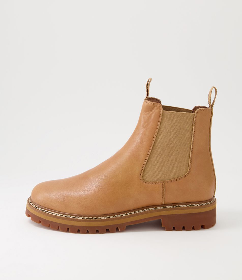 Mymy Light Tan Leather Chelsea Boots