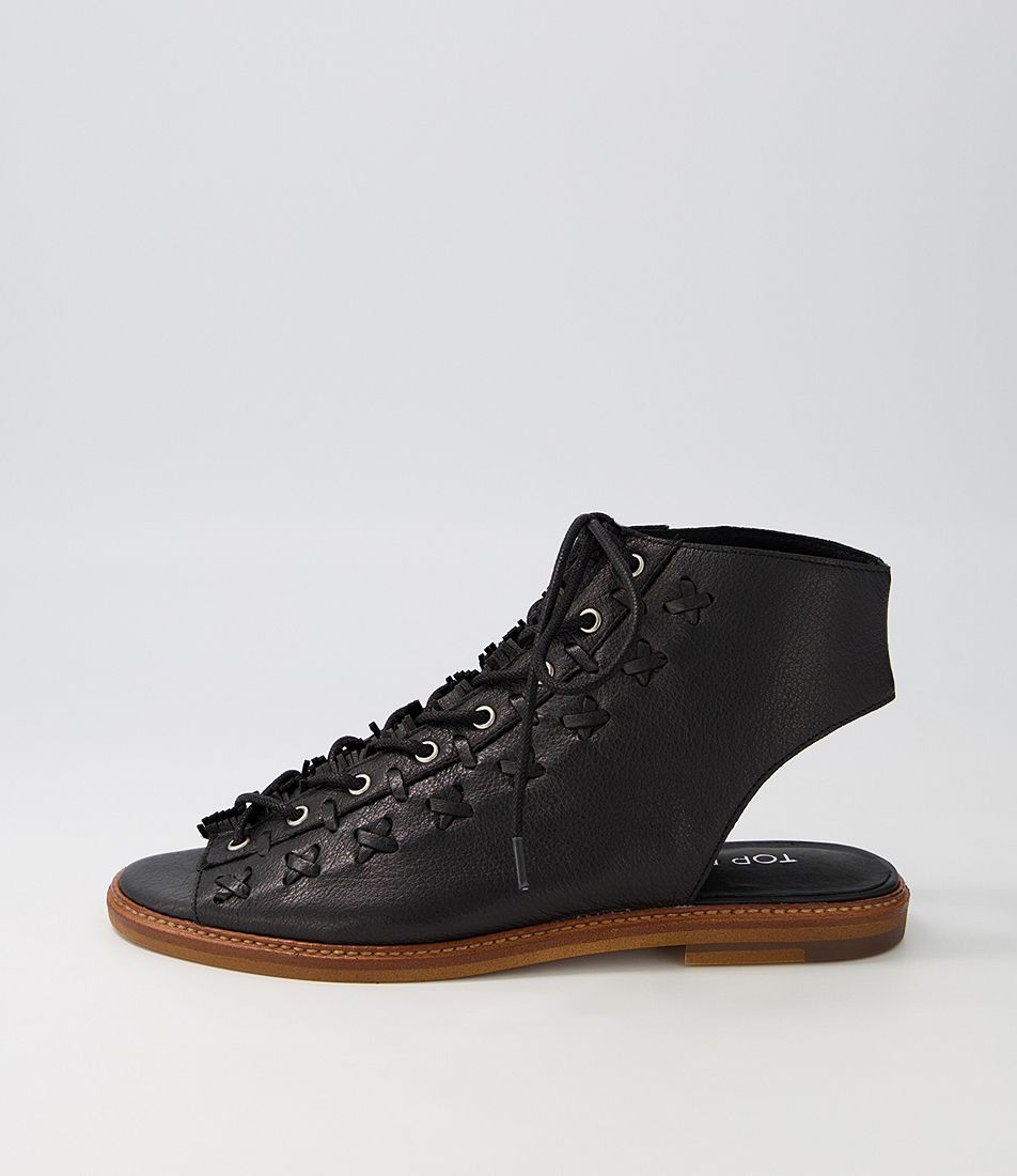 Nannerl Black Leather Sandals