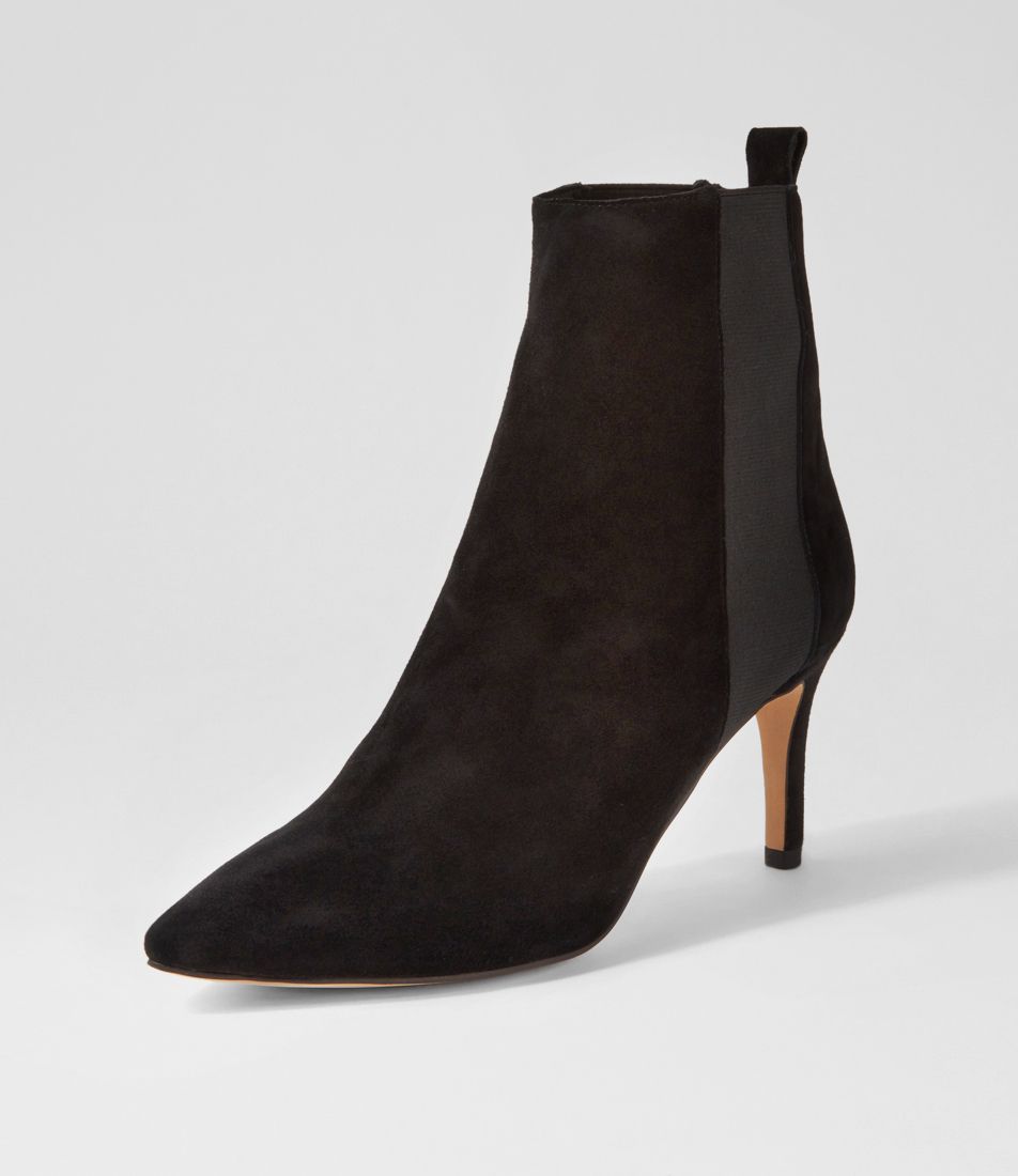 Bryann Black Suede Elastic Chelsea Boots