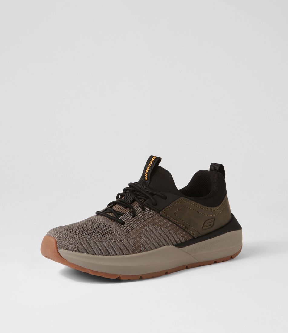 Neville Calhan Olive Black Mesh Sneakers