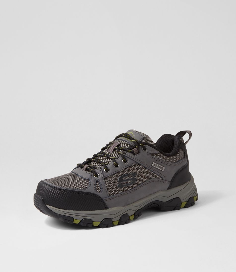 Selmen Cormack Charcoal Leather Mesh Lace Up Flats