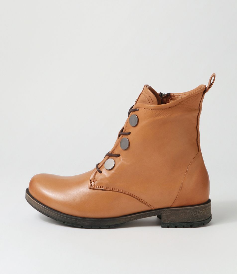 Sanla Tan Leather Lace Up Boots