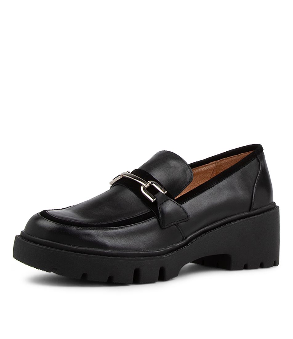 Xaxi Black Leather Heels