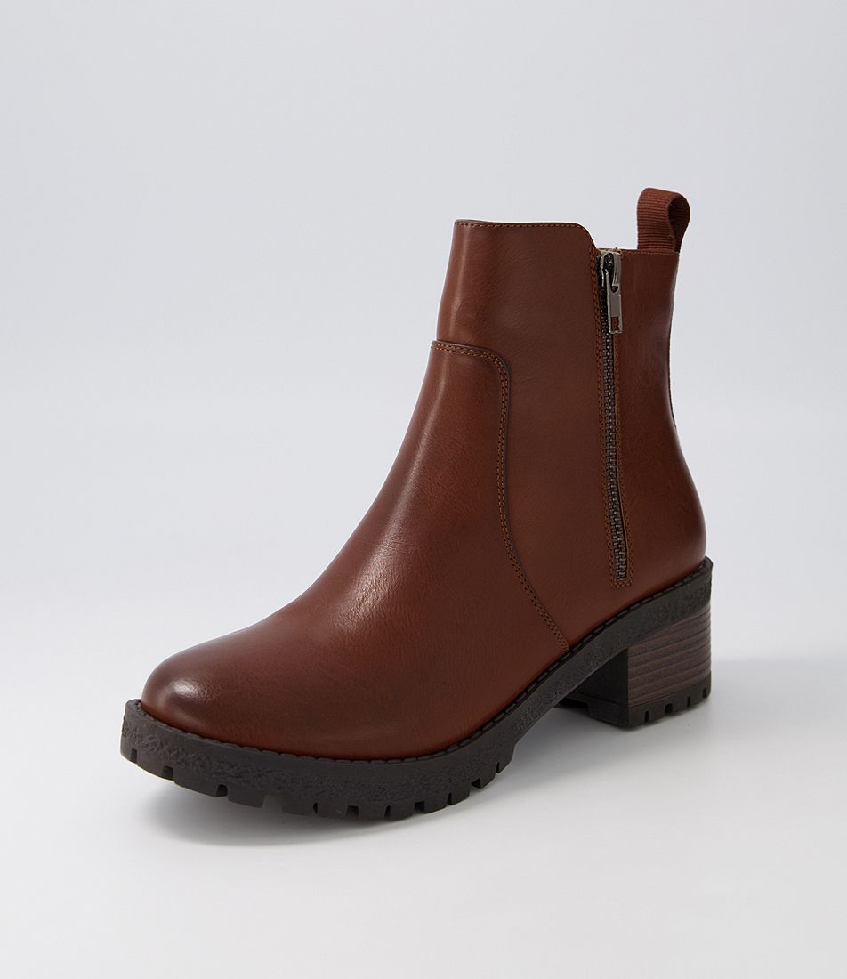 Rechie Cognac Ankle Boots