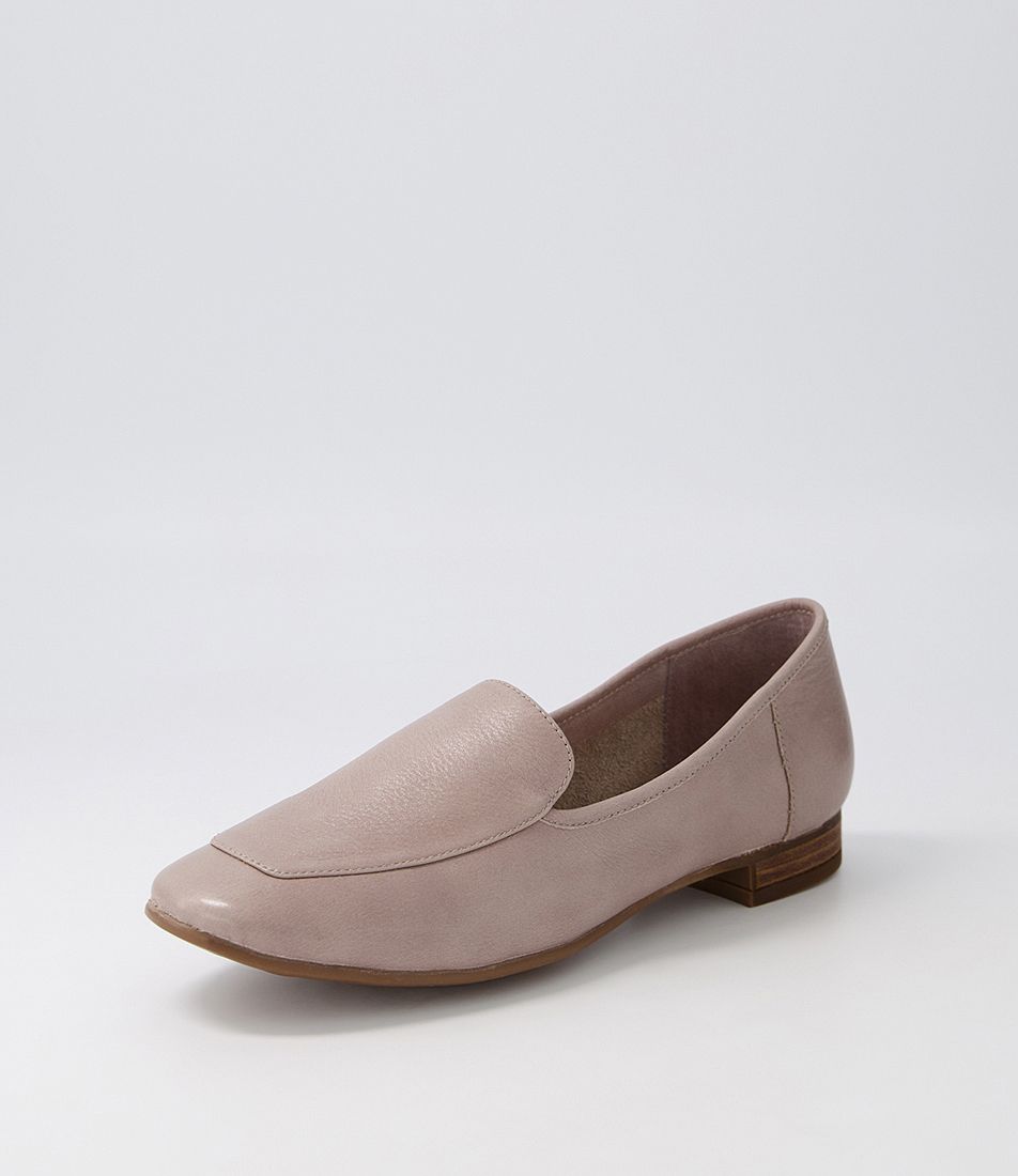 Temimie Dk Stone Leather Flat Shoes