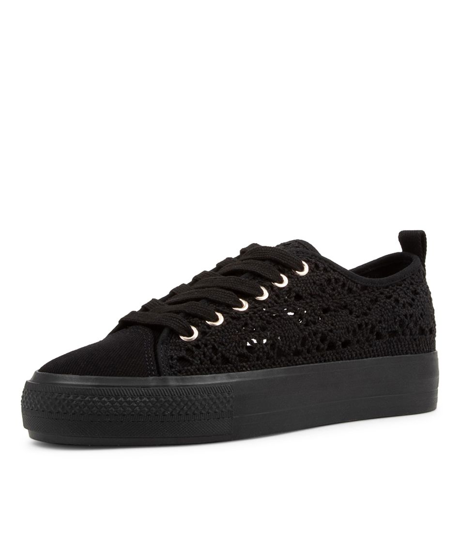 Denna Black Fabric Sneakers