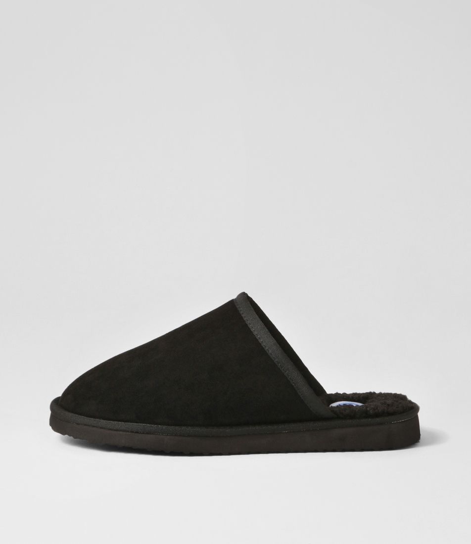 Nero Black Fabric Slippers