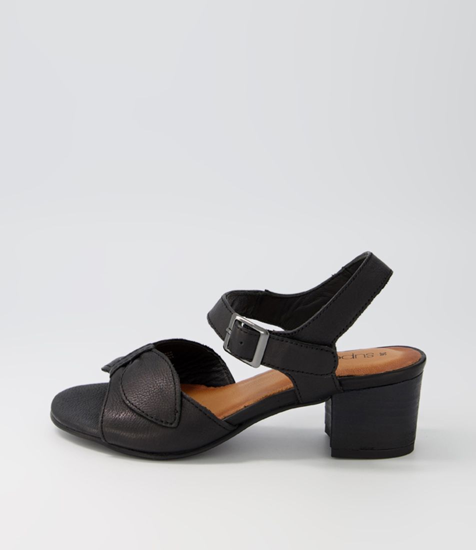 Juni Black Leather Sandals