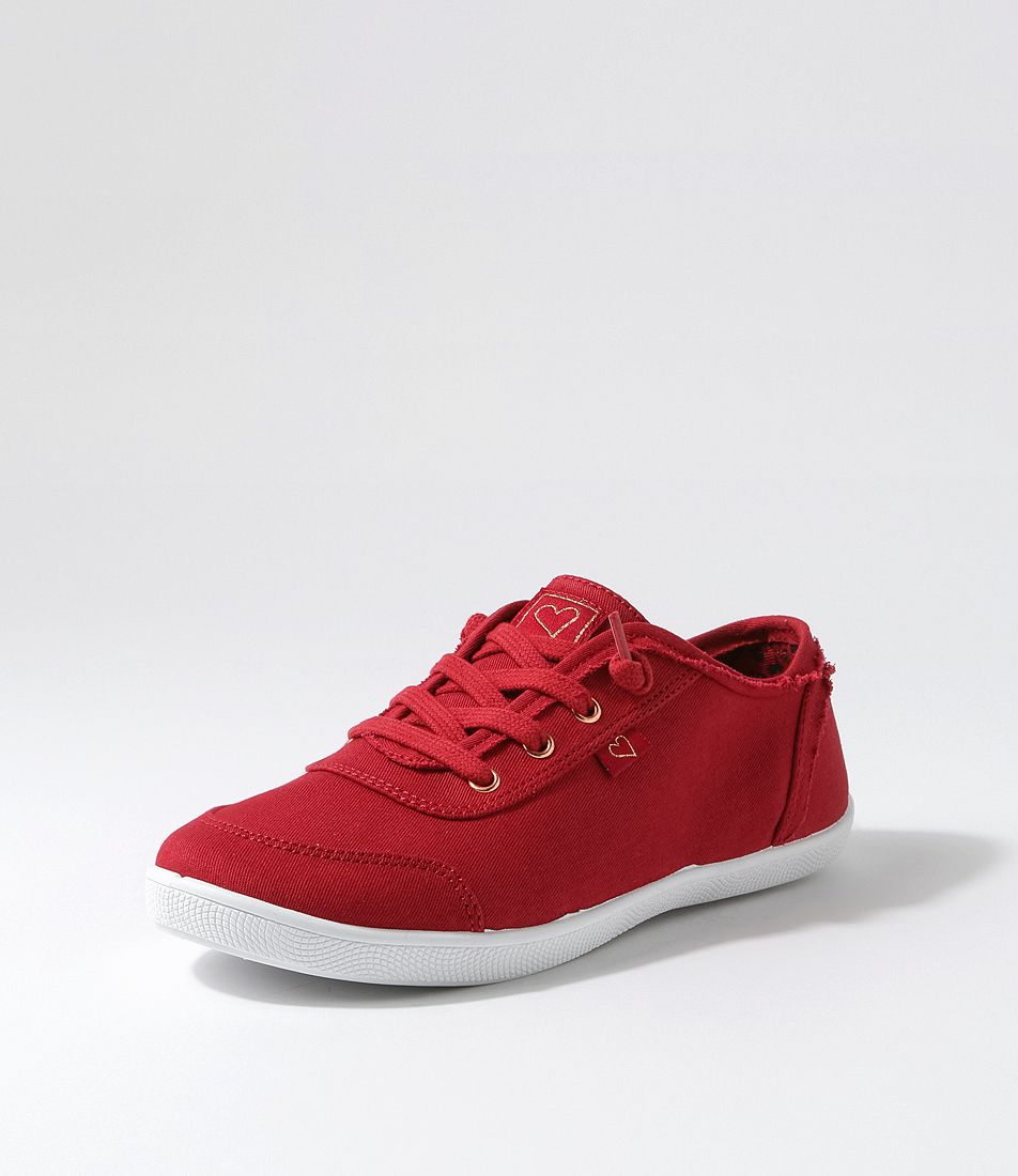 Mynka Red Canvas Sneakers