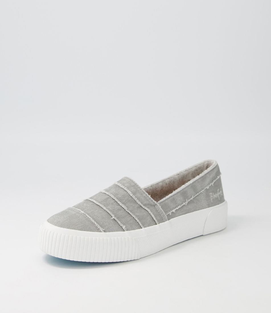 Carter Fog Grey Smoked Canvas Flat Shoes