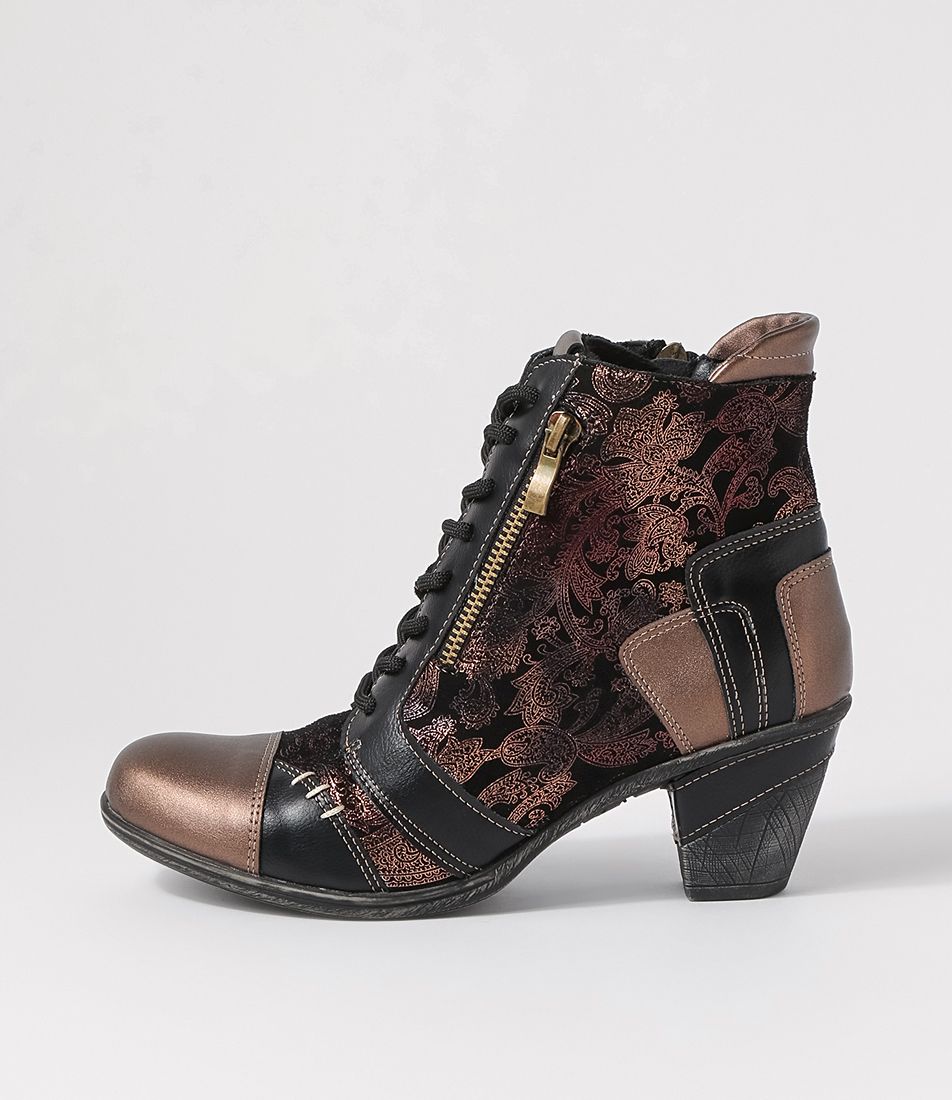 Zolika Bronze Multi Lace Up Boots