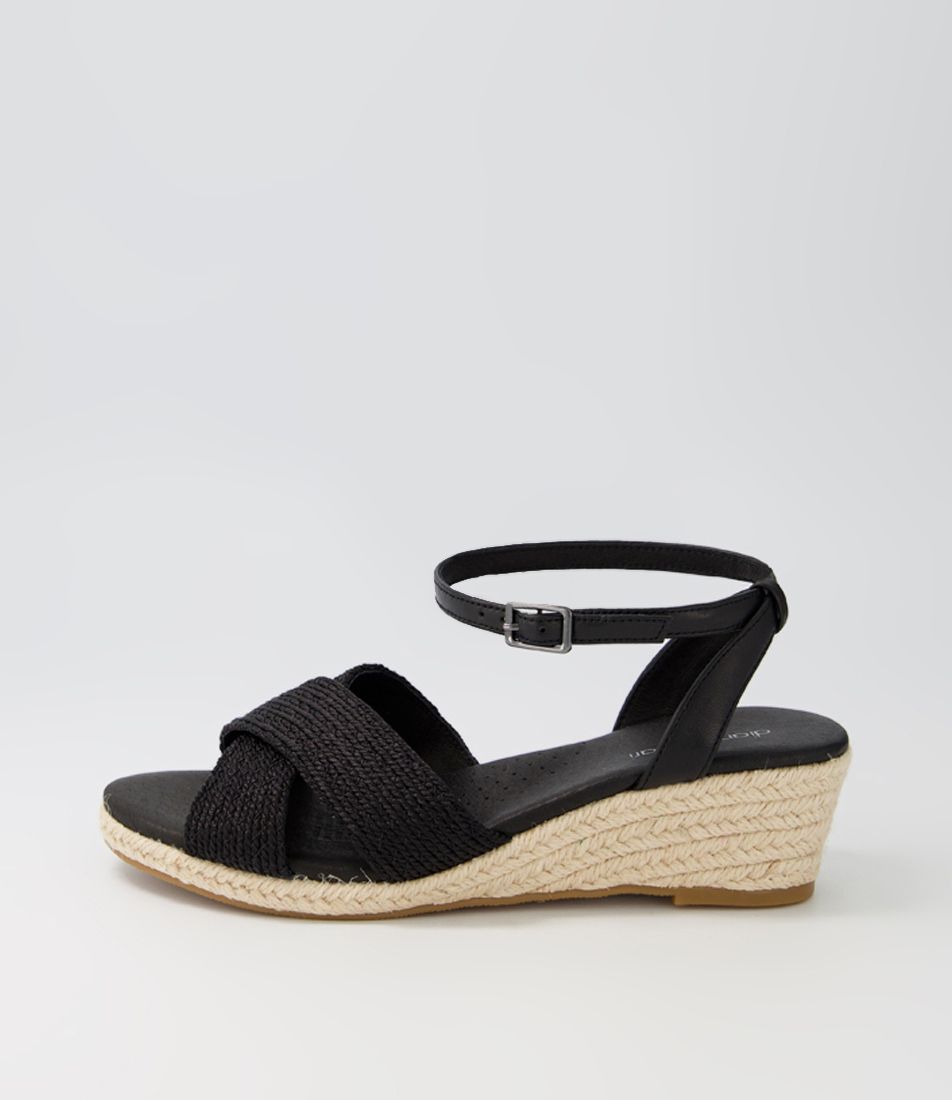 Honour Black Woven Leather Sandals NS