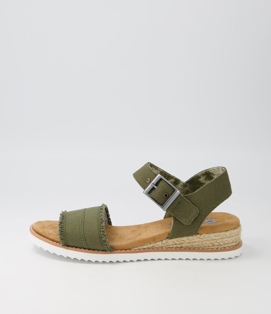 Desert Kiss  Olive Fabric Sandals