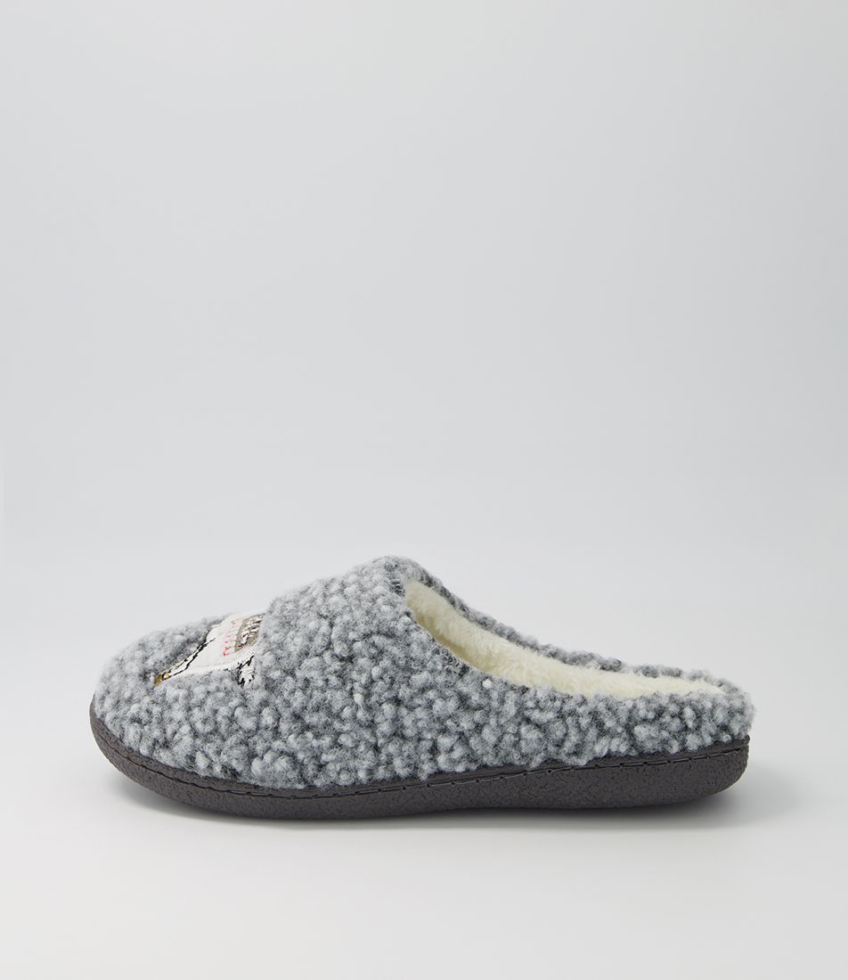Llama Light Grey Multi Slippers