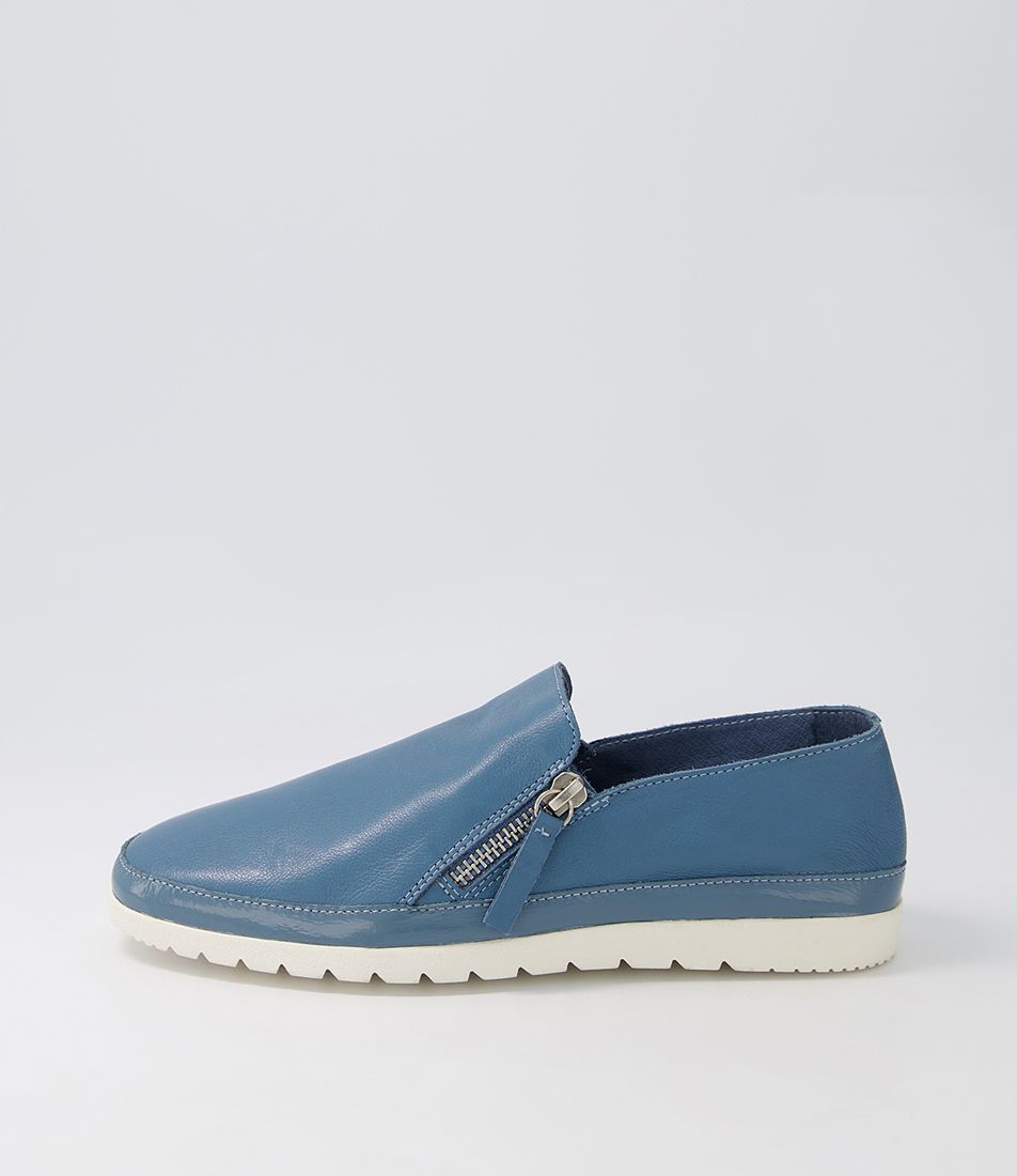 Ashli Denim Leather Patent Loafers