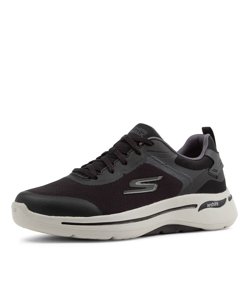 Go Walk Arch Fit Black Mesh Sneakers