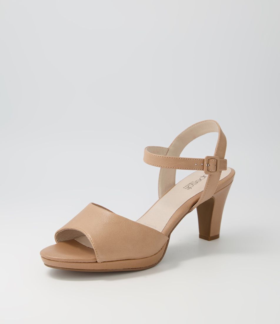 Super Dark Nude Covered Heel Leather Sandals