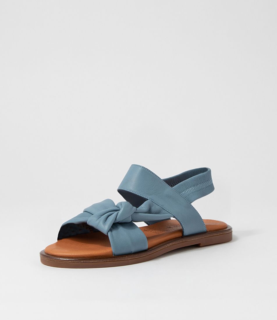 Potey Denim Leather Sandals