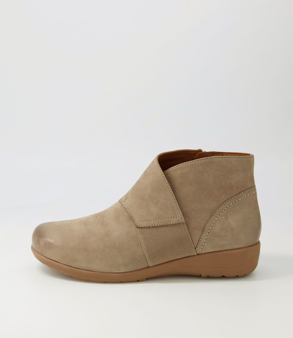 Petea Taupe Nubuck Ankle Boots
