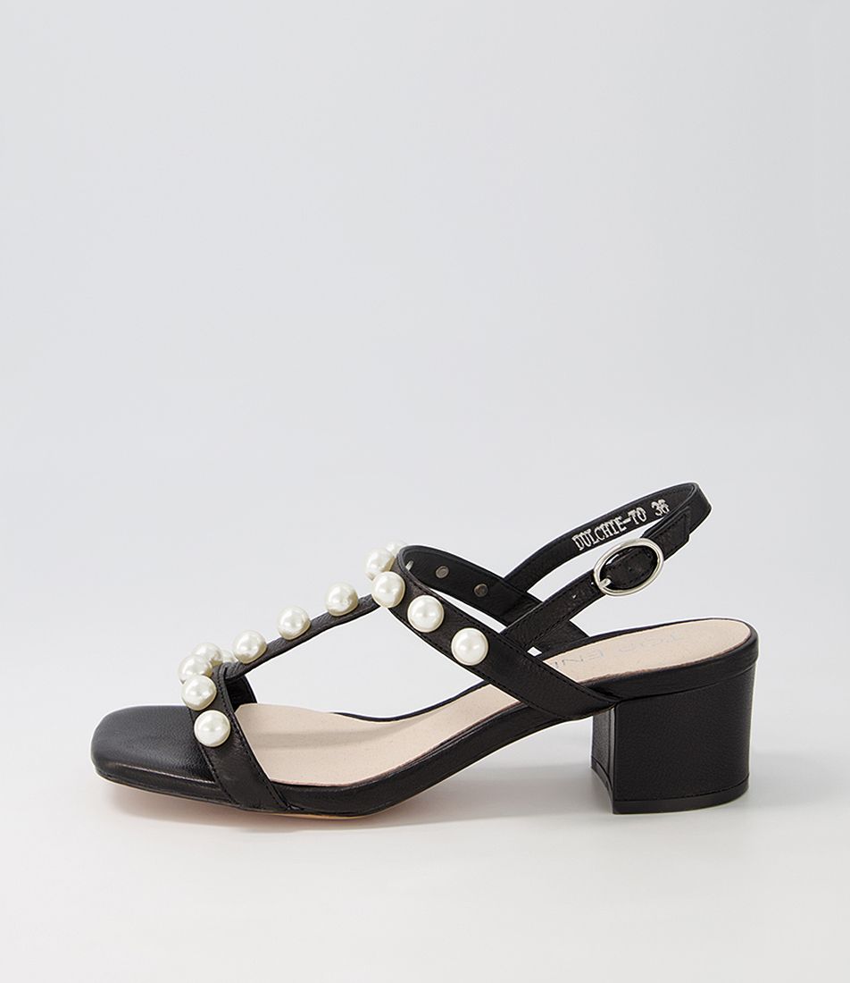 Dulchie Black Leather Sandals