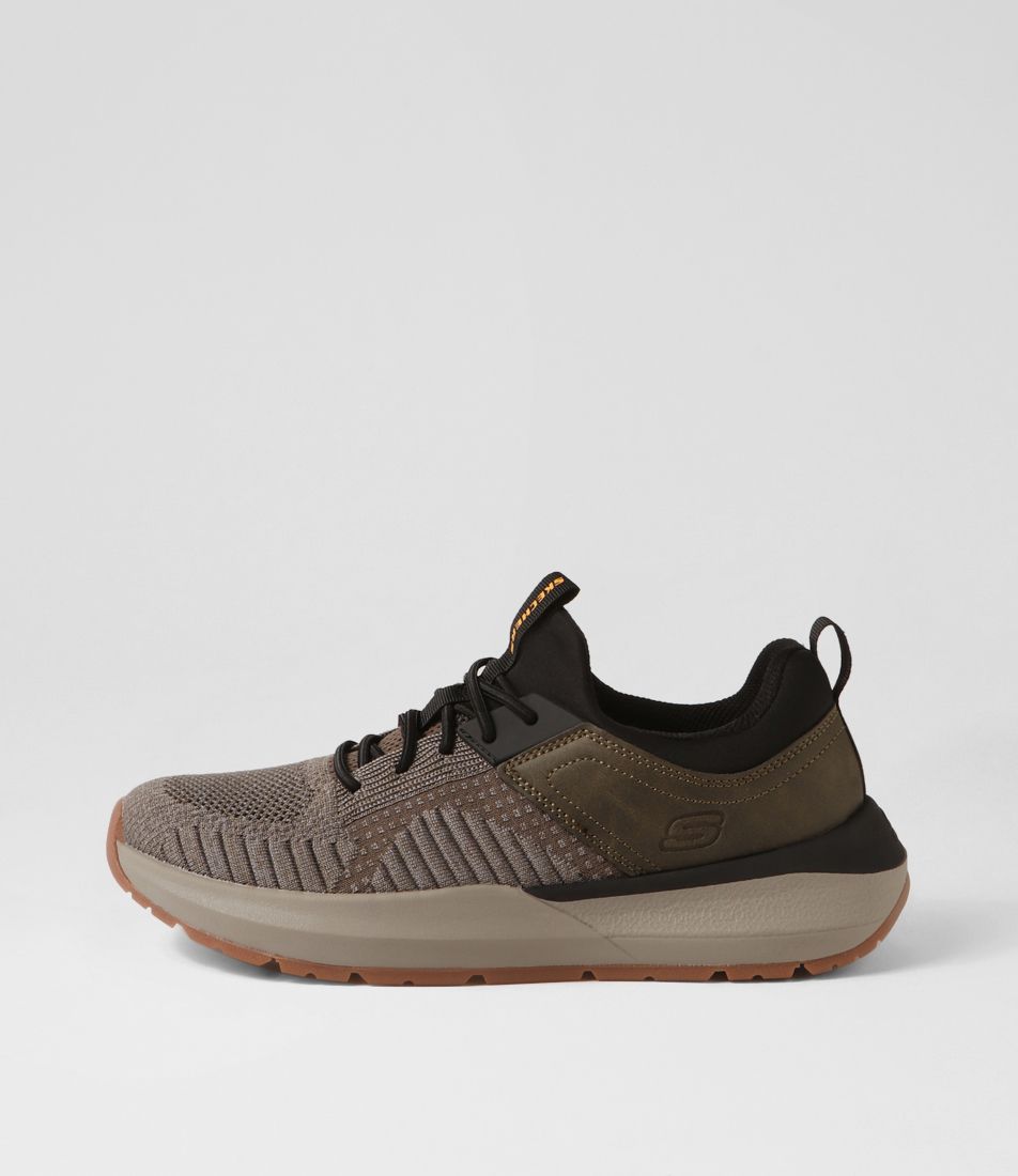 Neville Calhan Olive Black Mesh Sneakers