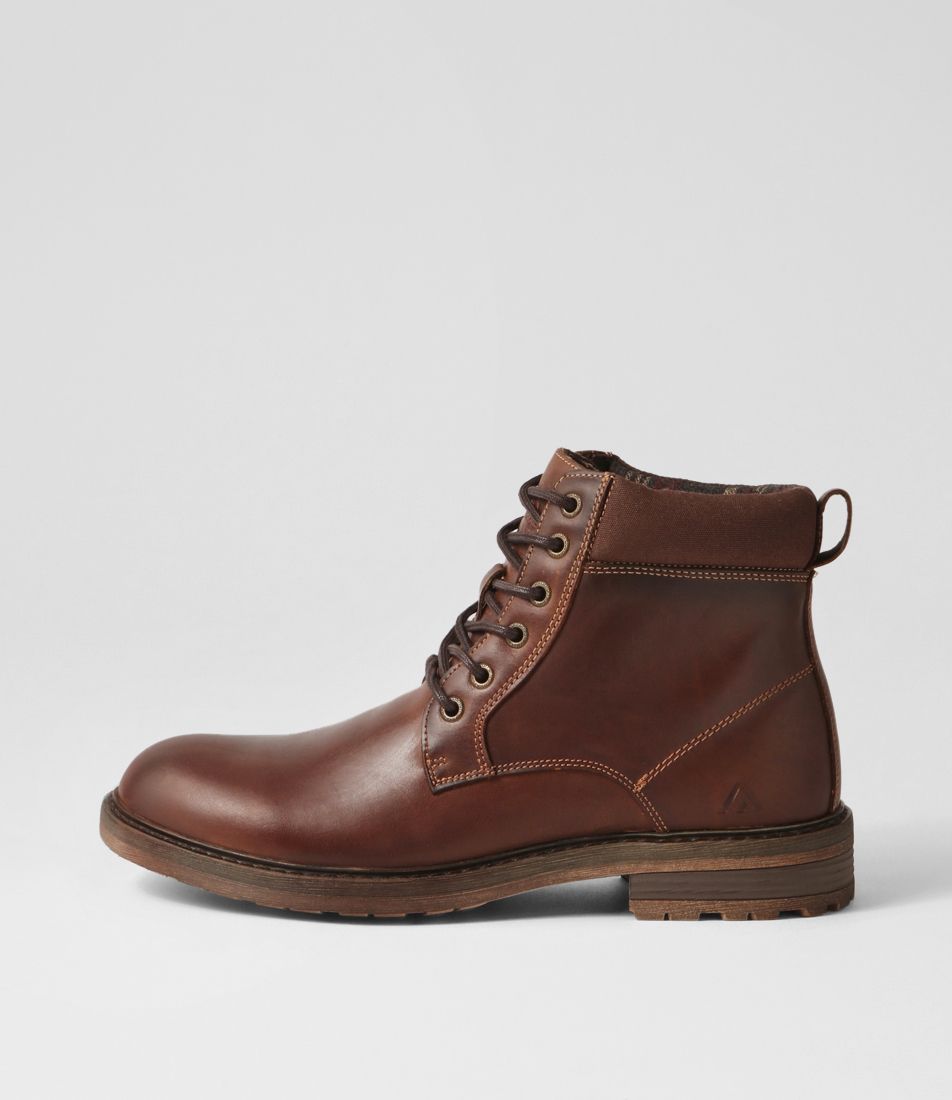 Pona Copper Crazyhorse Leather Lace Up Boots