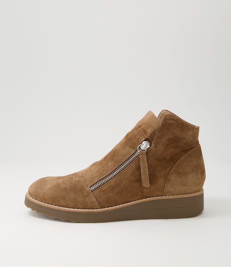 Ohmy Light Choc Suede Ankle Boots
