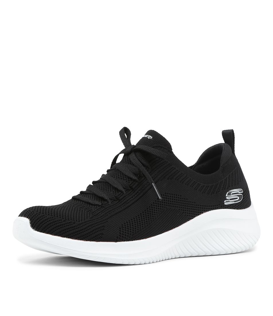 Ultra Flex 3.0 Black White Knit Sneakers