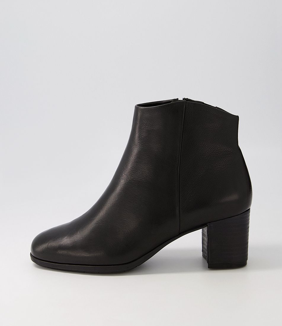 Vics Black Leather Ankle Boots