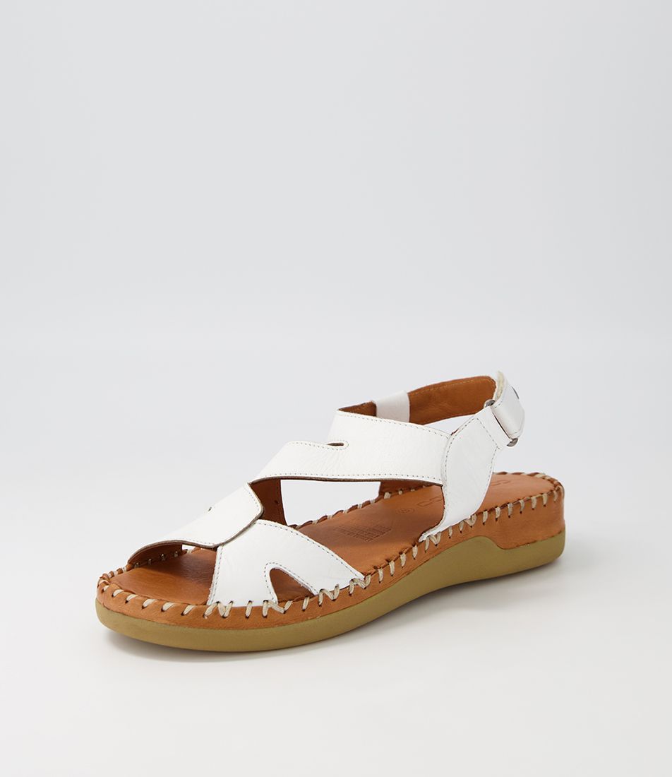 Yasil White Leather Sandals