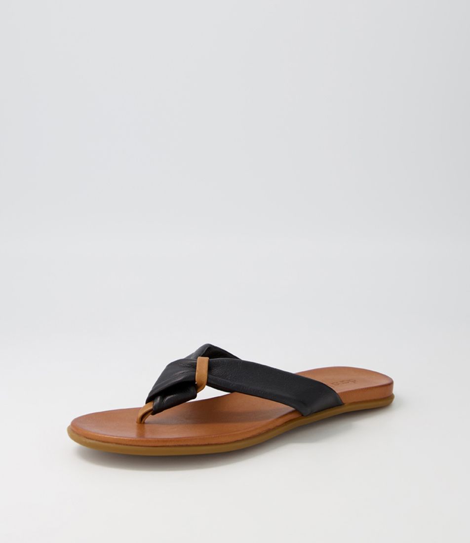 Kaite Black Leather Sandals
