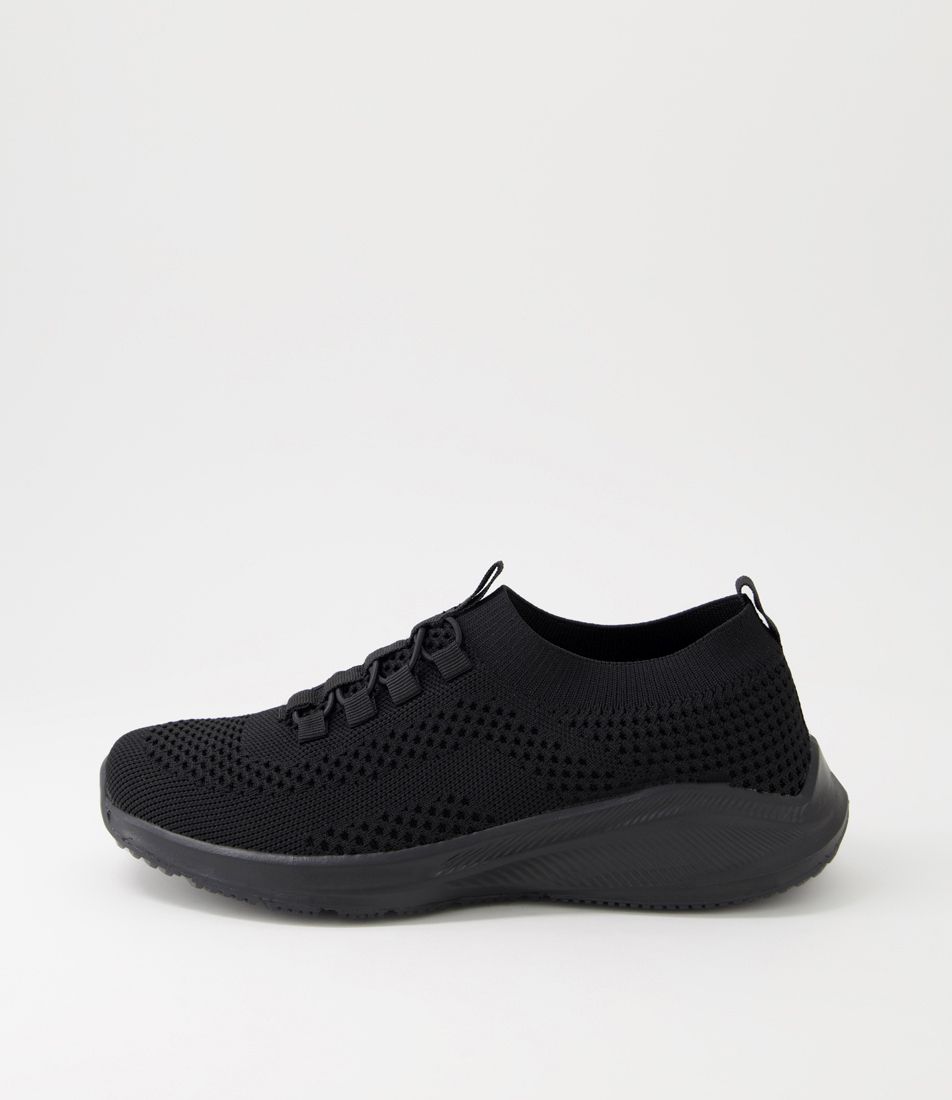 Perris Black Knit Sneakers