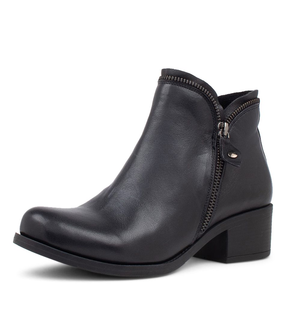 Brilliant Black Leather Ankle Boots