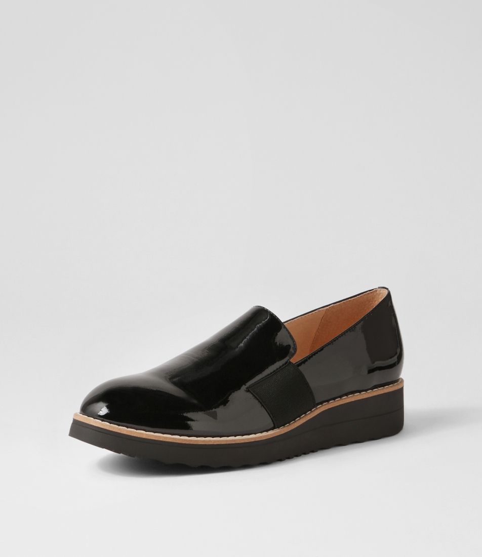 Otrad Black Patent Leather Flat Shoes