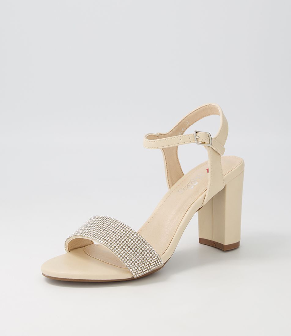 Drexel Nude Silver Jewels Sandals