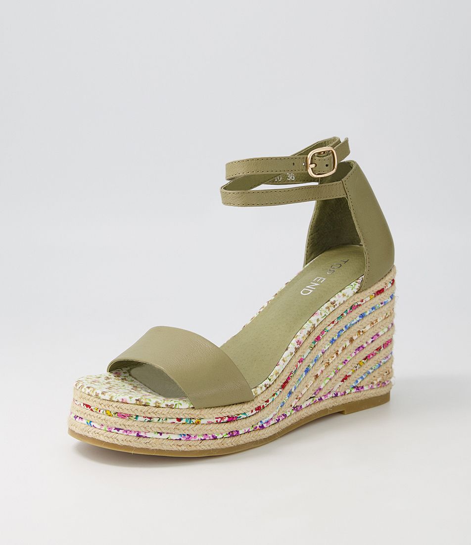 Aileas Khaki Multi Leather Sandals