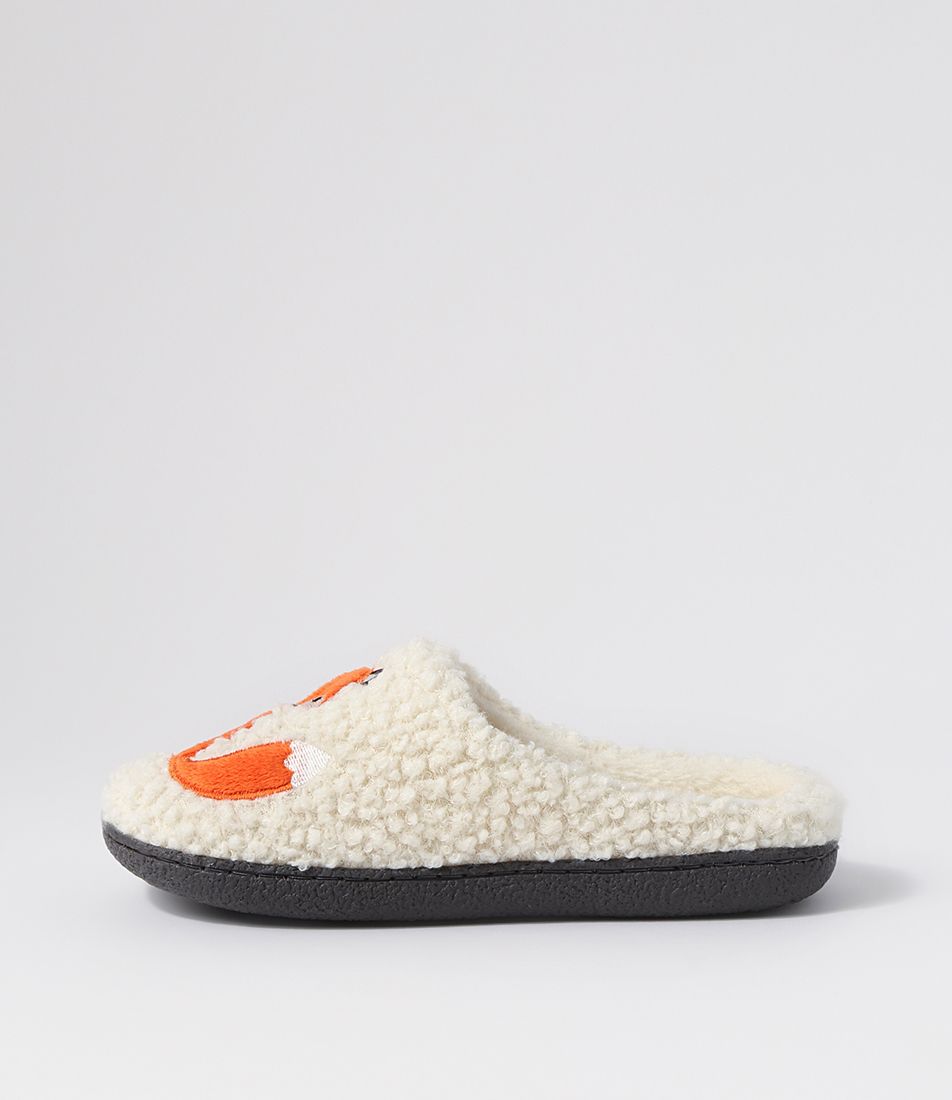 Loxxy Off White Multi Slippers