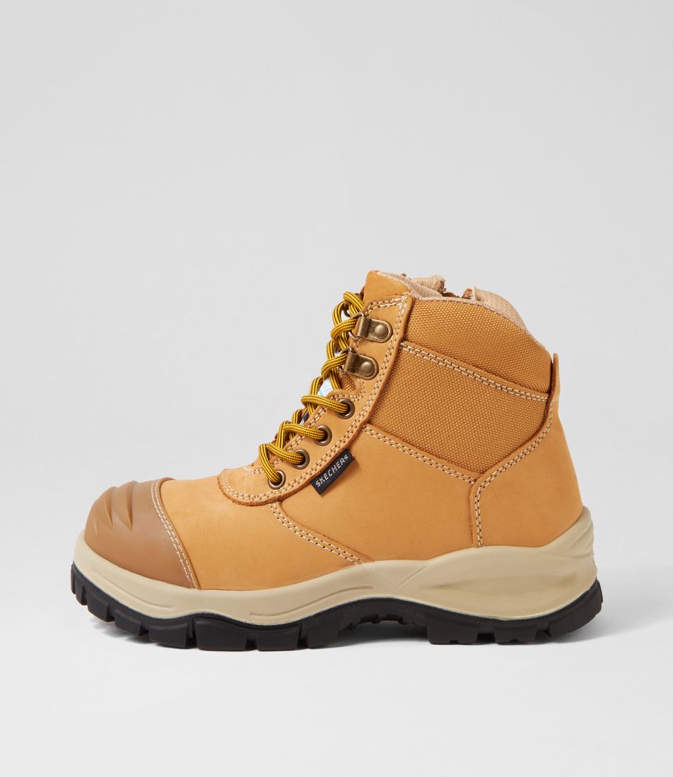 Comp Toe Wheat Leather Mesh Work Boots