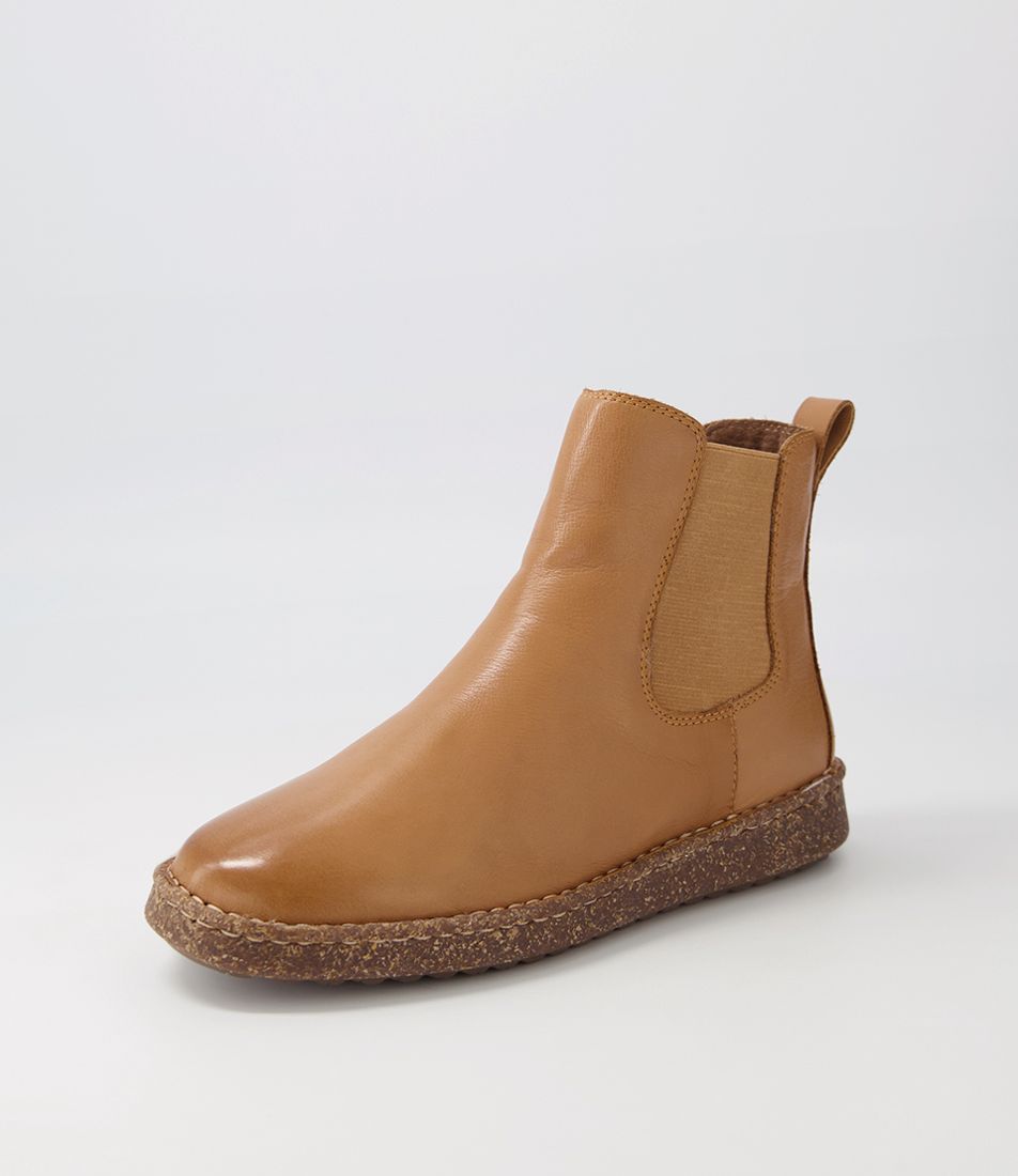 Demmy Dark Tan Leather Ankle Boots