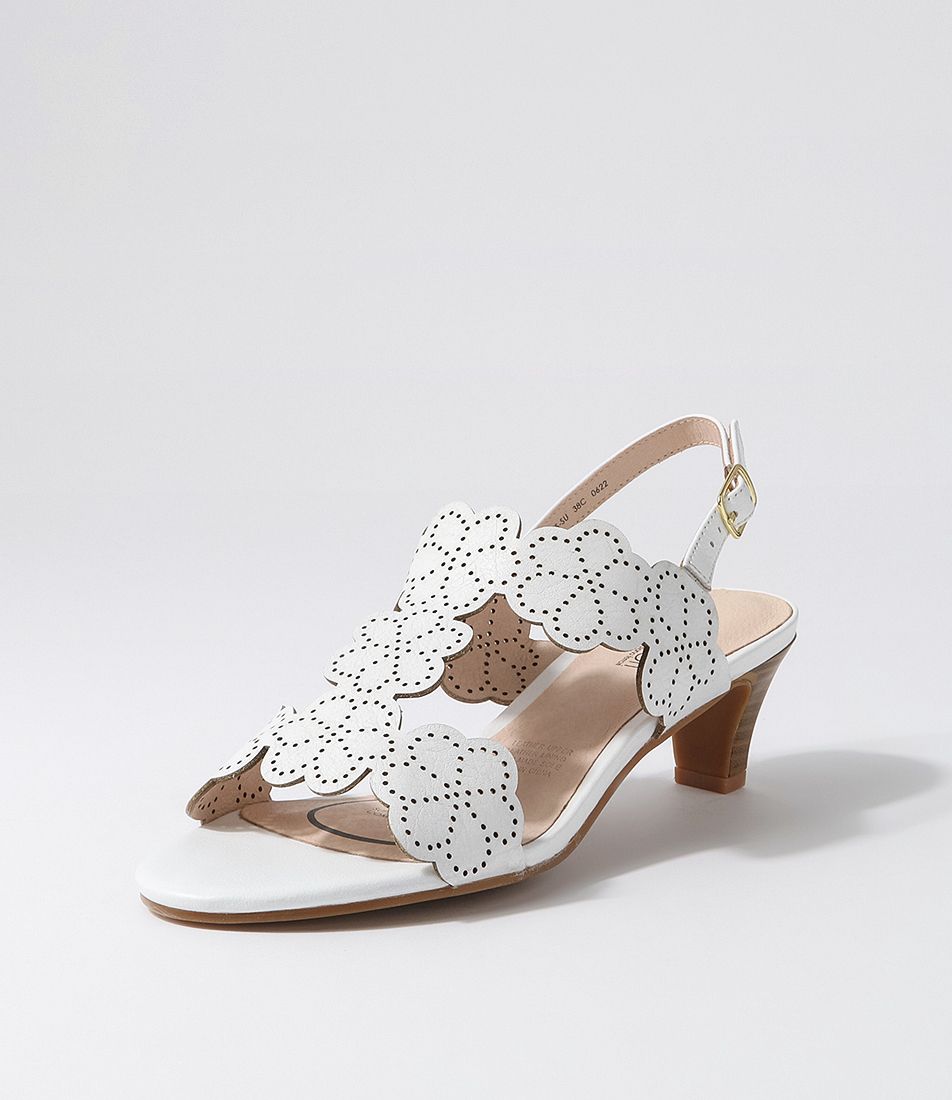 Dames White Leather Sandals