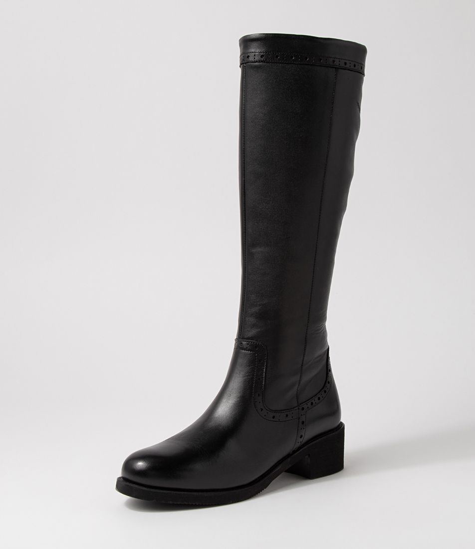 Giani Black Leather Knee High Boots