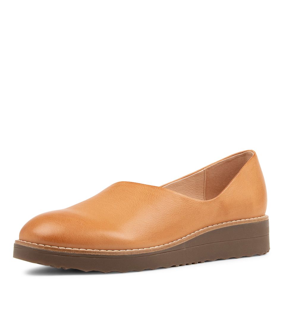 Ohdear Dark Tan Leather Flat Shoes