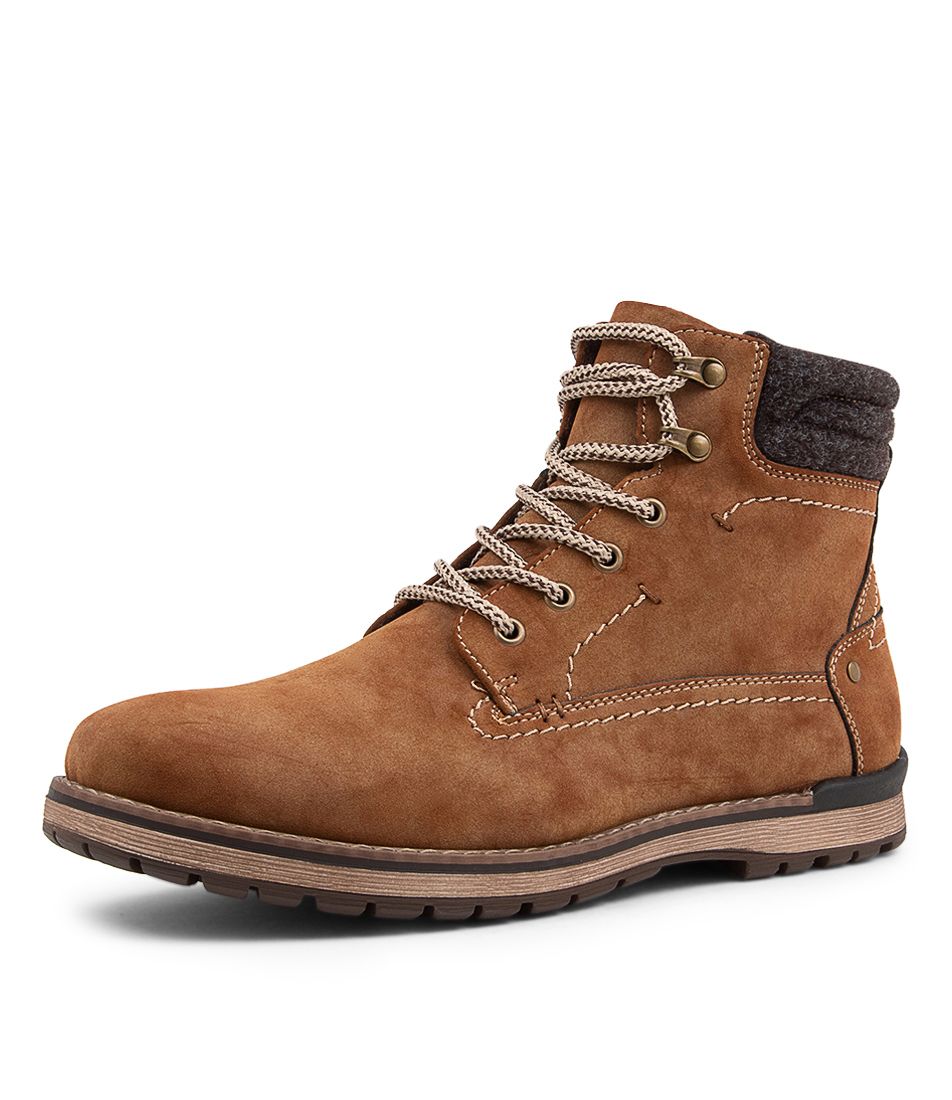 THATCHER TAN LACE UP BOOTS