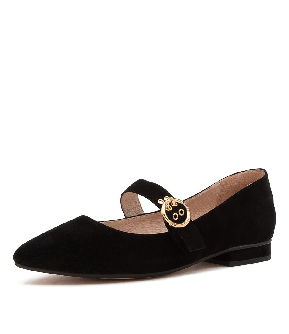 DALIAN BLACK SUEDE SLIP ONS